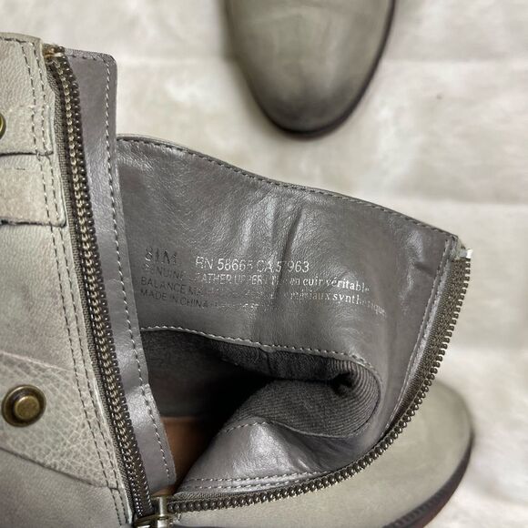 Halogen leather gray ankle boots with side zipper antique tone studs siz… - Picture 4 of 12